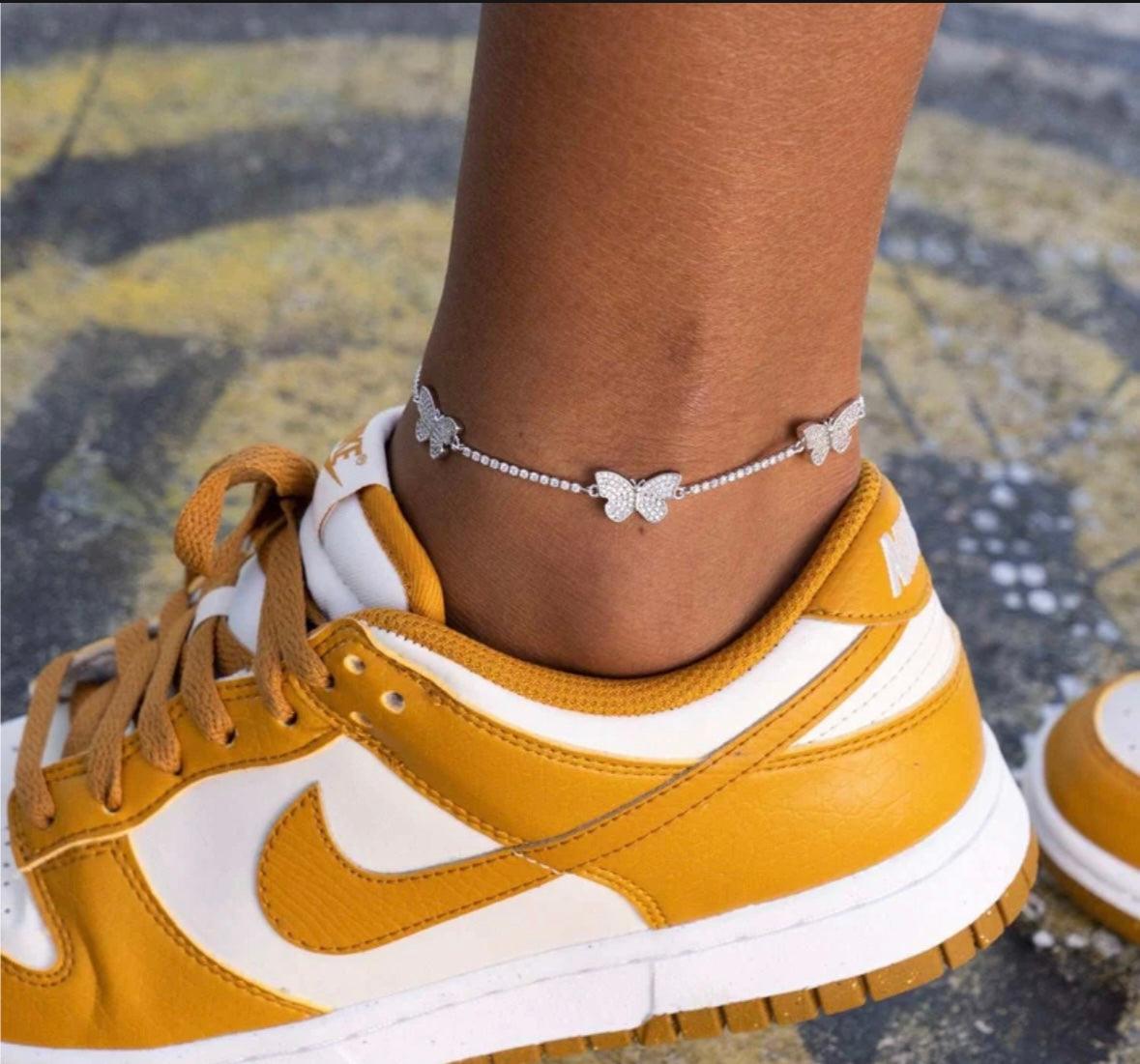 Micro Butterfly Tennis Anklet - GLACIFY